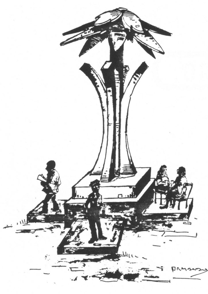 Boceto Hoguera explanada 1990