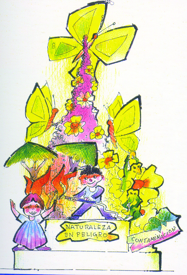 Boceto Hoguera infantil explanada 1999