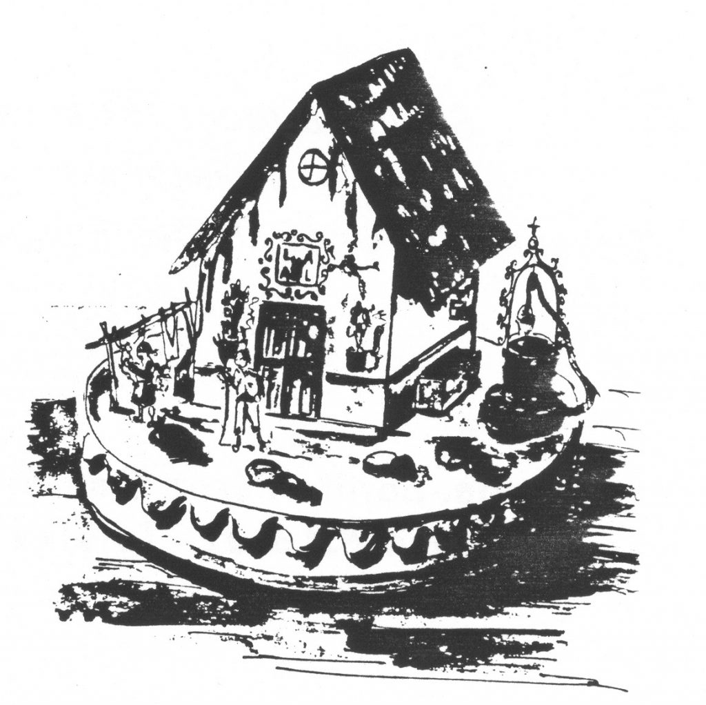 Boceto infantil Hoguera explanada 1990